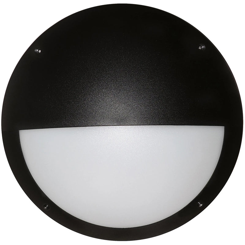 Bulkhead LED Eyelid Round Microwave Sensor 12W 4200K Black