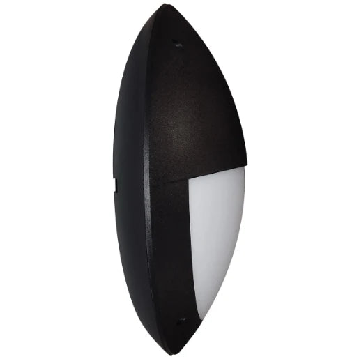 Bulkhead LED Eyelid Round Microwave Sensor 12W 4200K Black