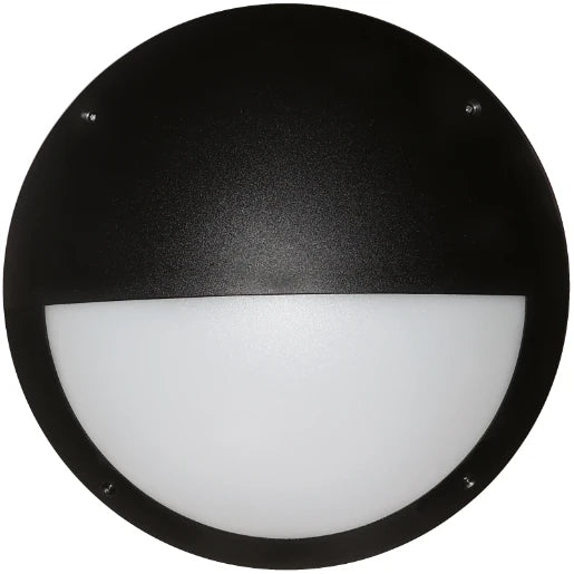 Bulkhead LED Eyelid Round Microwave Sensor 12W 4200K Black