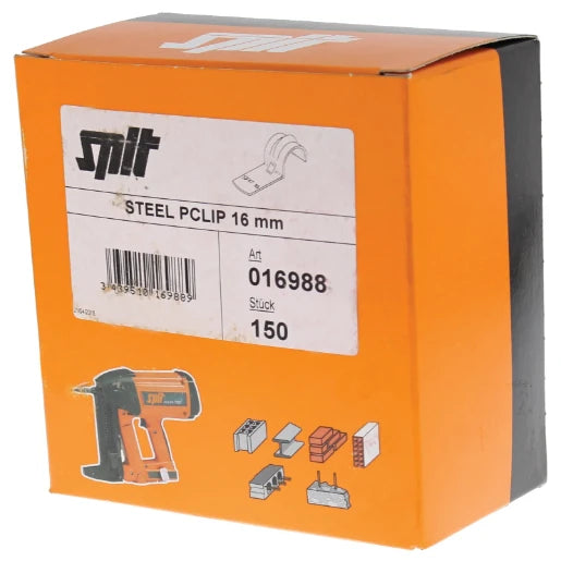 10mm Steel Single P Clip - 100 Pack