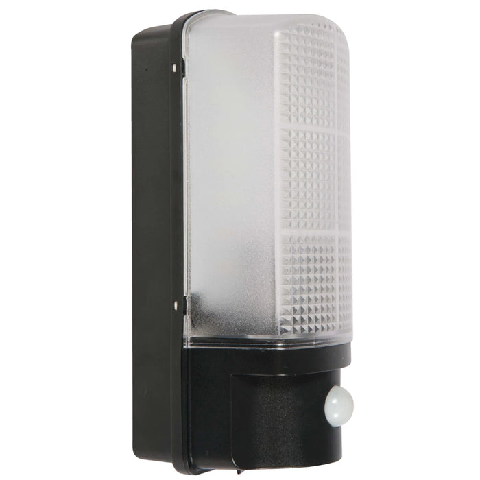 Bulkhead LED PIR 7W Black Polycarbonate 4500K