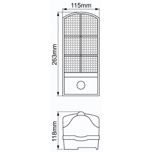 Bulkhead LED PIR 7W Black Polycarbonate 4500K