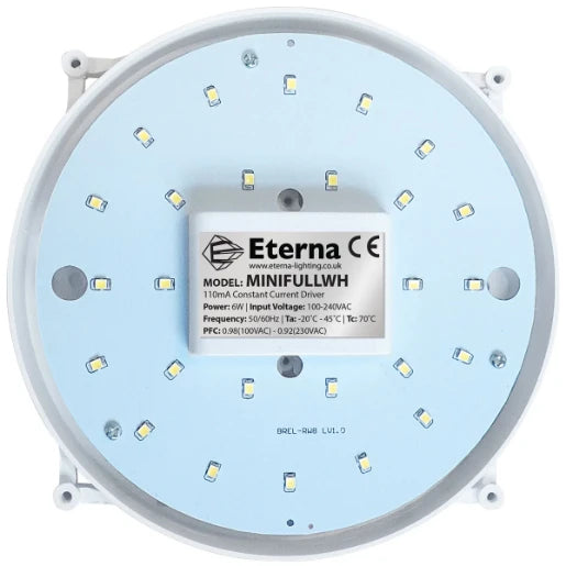 Bulkhead LED Round 6W 4200K 400lm 215 x 80mm White