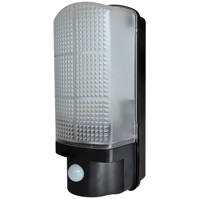 Bulkhead LED Security PIR 7W 3100K 500lm IP44 Black