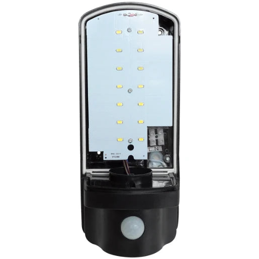 Bulkhead LED Security PIR 7W 3100K 500lm IP44 Black