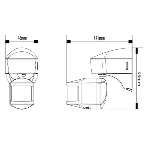 PIR Light Controller Electronic IP55 2300W Black
