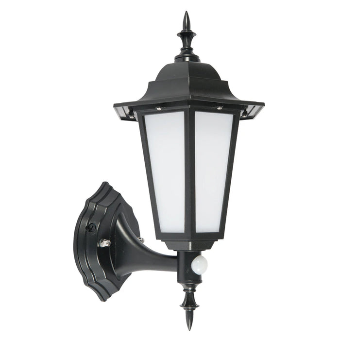 Lantern LED Upward PIR 7W Black Polycarbonate 4000K 370Lm