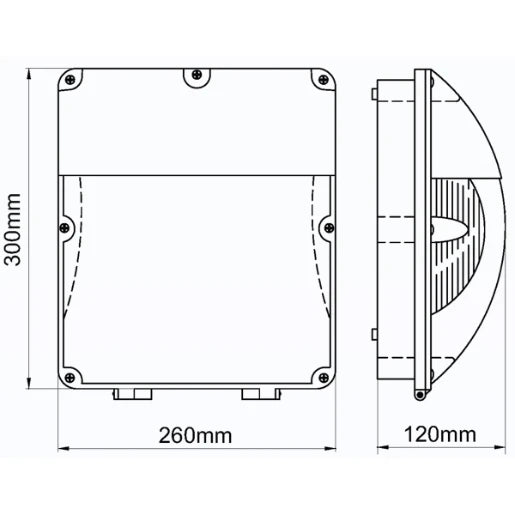 Bulkhead LED IP65 Wall Pack Photocell 30W Black 4000K 2031lm