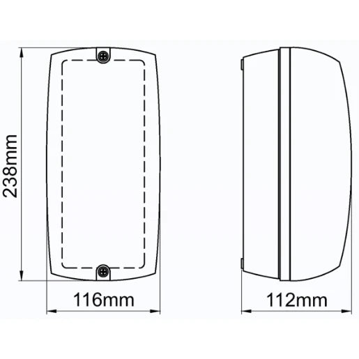 Bulkhead LED IP65 Clear Diffuser 7W Black 4000K 517lm