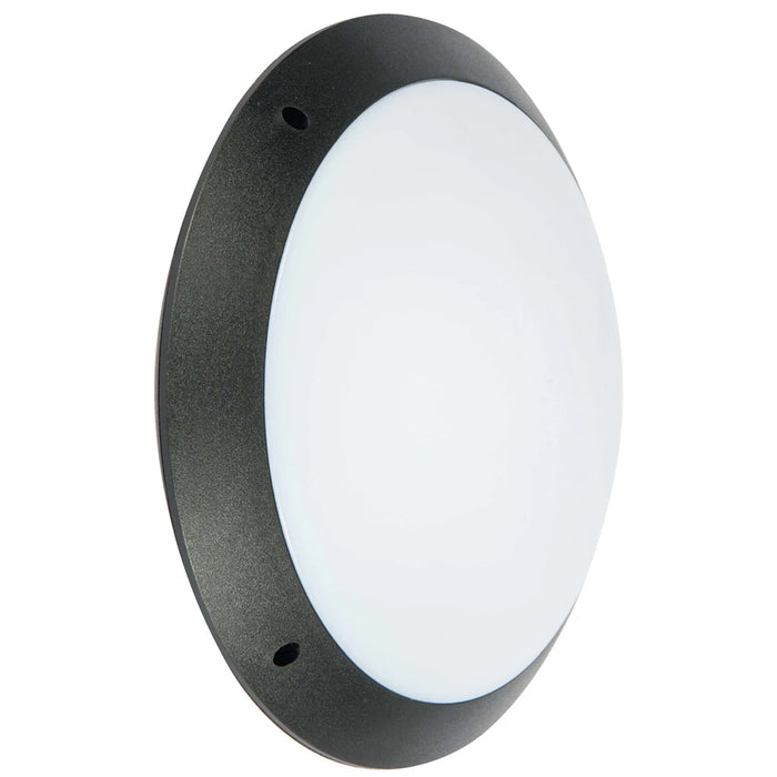 Bulkhead IP66 Plain 12W Black Polycarbonate 4000K 675lm LED