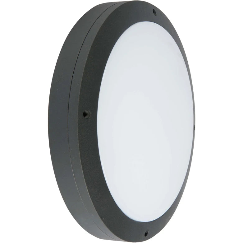 Bulkhead IP65 Die Cast Plain Emergency 18W Black 4000K 1100lm LED