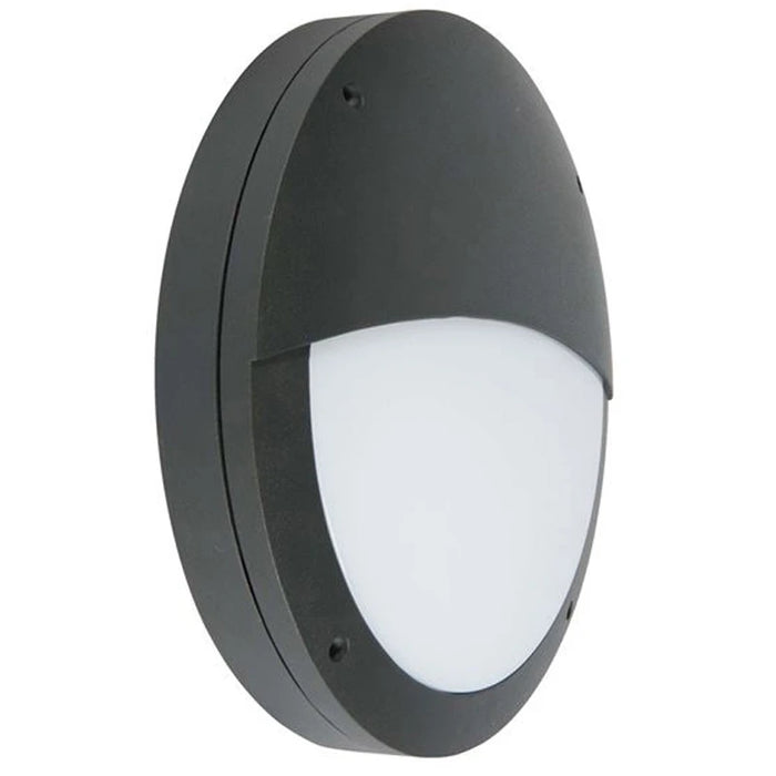 Bulkhead IP65 Die Cast Eyelid Emergency 18W Black 4000K 670lm LED