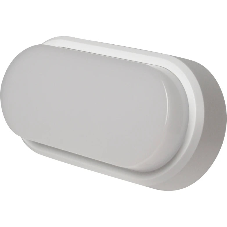 Bulkhead Ohio Oval 3000K 12W White+Black Trims IP54