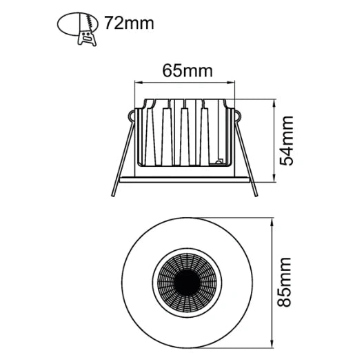Downlight Firebreak Or10 IP65 Cob Dimmable 8.8W White 3000K 670lm