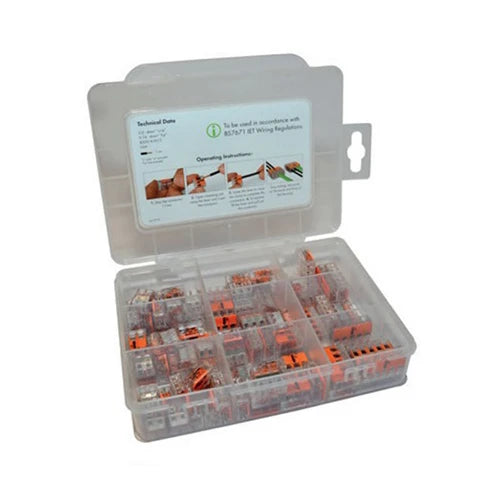 Connector Compact Case 24A 450V 4Kv 0.5-2.5mm 200 Powder Coated Steel Kit
