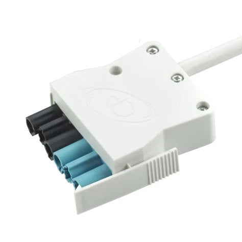 6 Pole 5 Core 5m 1mm LSF Luminaire Lead White Plug Black/Blue Coding