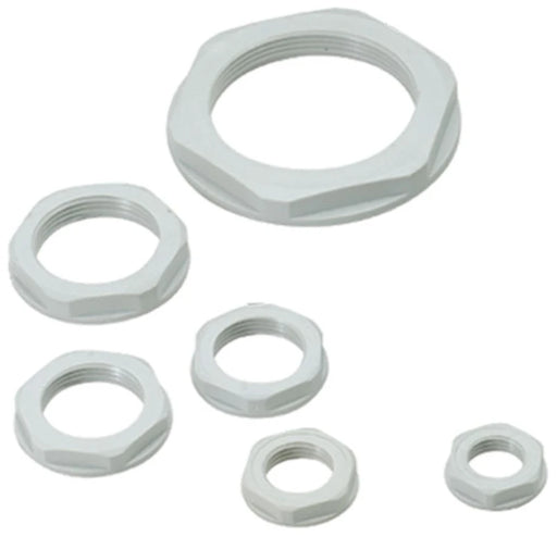 M16X1.5 Polyamide Pa6 Or Pa6.6 Locknut With Collar Light Grey