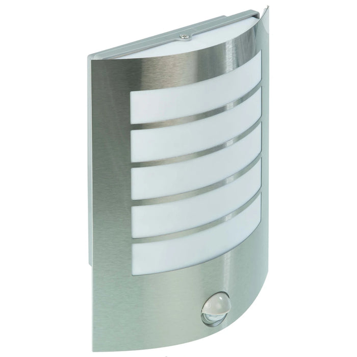 Wall Light LED 3000K IP44 PIR 8W 250lm Stainless Steel
