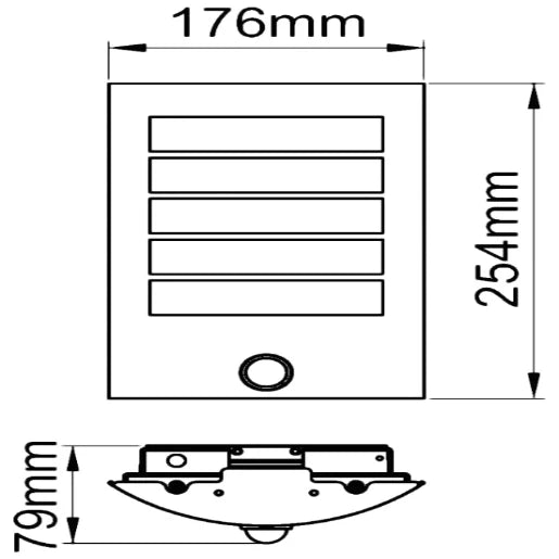 Wall Light LED 3000K IP44 PIR 8W 250lm Stainless Steel