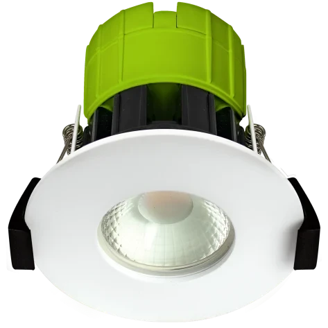 Ftype Fixed 8W 800Lm Dimmable Fire Rated Downlight IP65 White Bezel Included 4000K