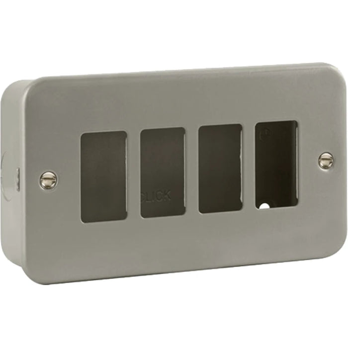 Front Plate 4 Gang Back Box Metalclad