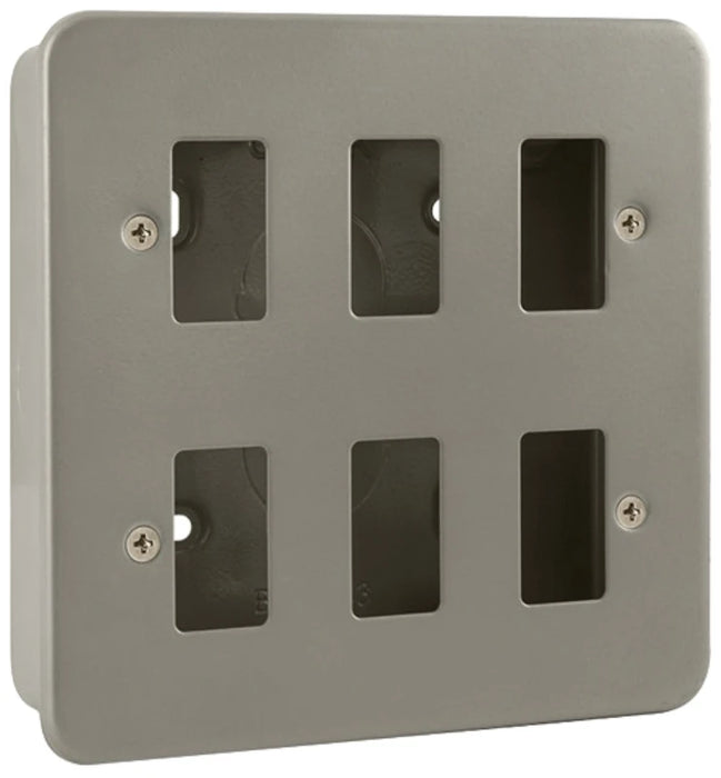 Front Plate 6 Gang Back Box Metalclad