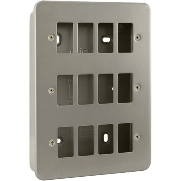 Front Plate 12 Gang Back Box Metalclad