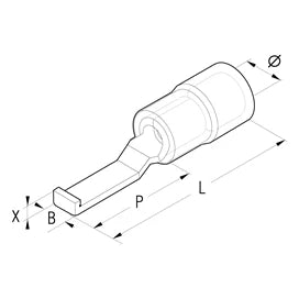 4mm²-6mm² Reinforced Polyamide Pa6.6 Insulated Hooked Blade Terminal 4.6mm X 17.2mm Blade Size Yellow