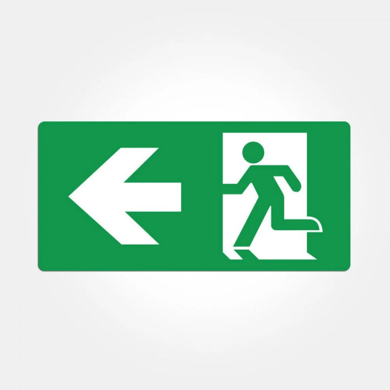 Iso 7010 Left Arrow Legend For Emergency Exit Boxes