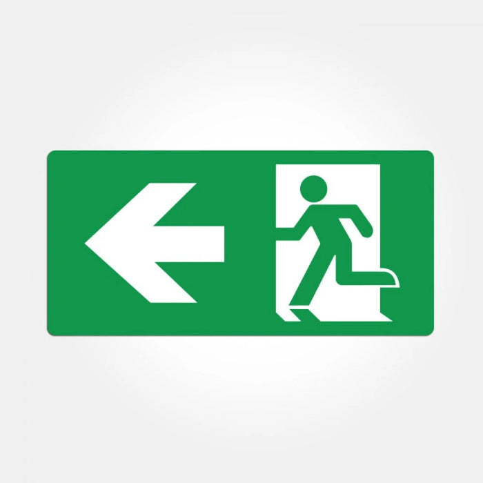 Iso 7010 Left Arrow Legend For Emergency Exit Boxes