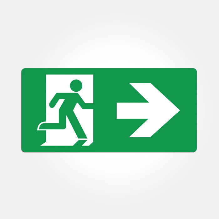 Iso 7010 Right Arrow Legend For Emergency Exit Boxes