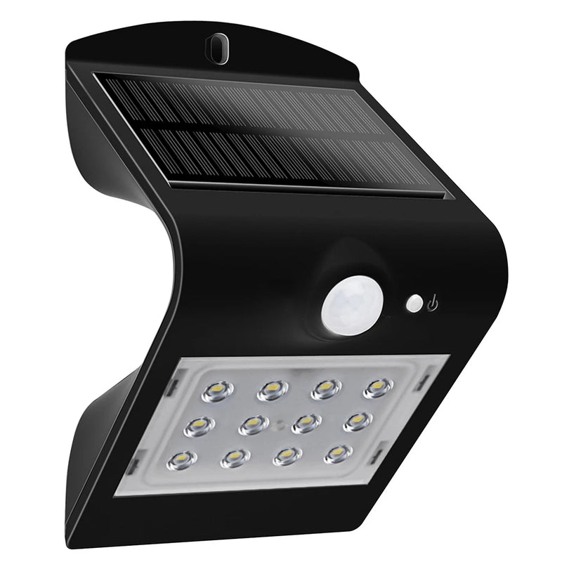 Solar Guardian PIR Wall Light Black IP44 3.2W 400Lm 4000K Standard