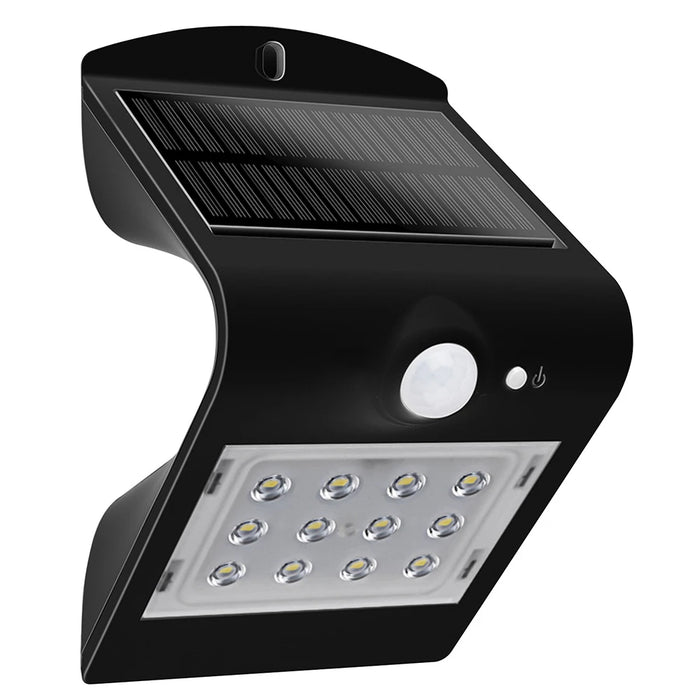 Solar Guardian PIR Wall Light Black IP44 3.2W 400Lm 4000K Standard