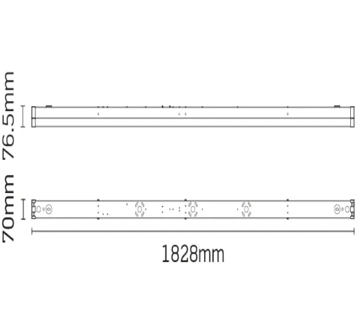 Batten LED Single 54W 4000K 6500lm IP20 6Ft