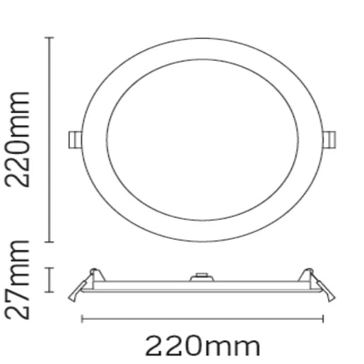Downlight Slimline Commercial LED 4000K IP20 16W 1120LM 205mm