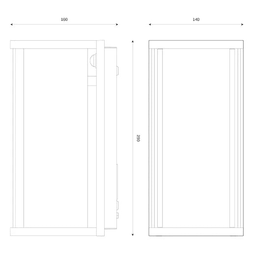 Lantern Wall Square LED ES E27 IP54 15W Antrhacite/Black