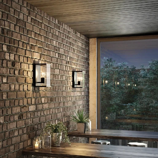 Lantern Wall Square LED ES E27 IP54 15W Antrhacite/Black