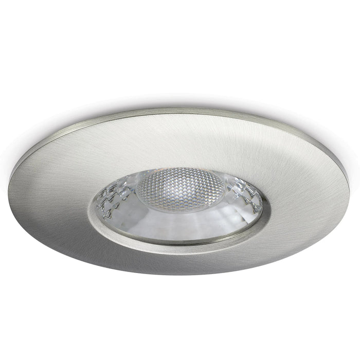 Downlight LED Dimmable V50 Firerated Fixed 7w 650LM CCT IP65 Brushed Nickel