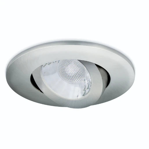 Downlight LED Dimmable V50 Firerated Tilt 7w 650LM CCT IP20 Brushed Nickel