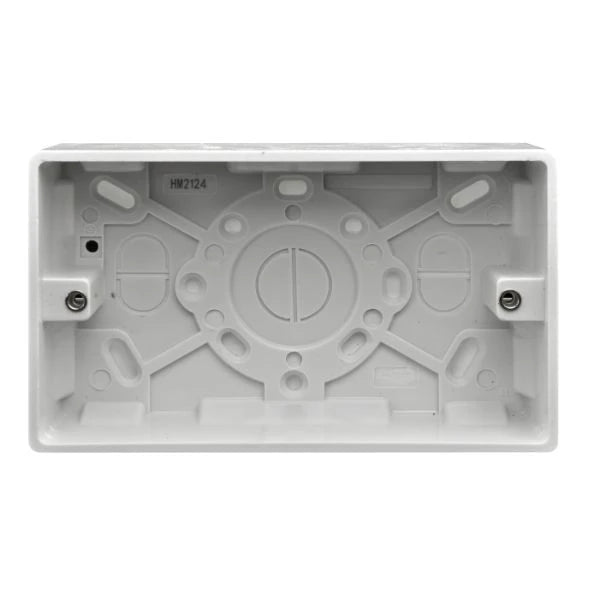 2 Gang 35mm Pattress Surface Back Box White
