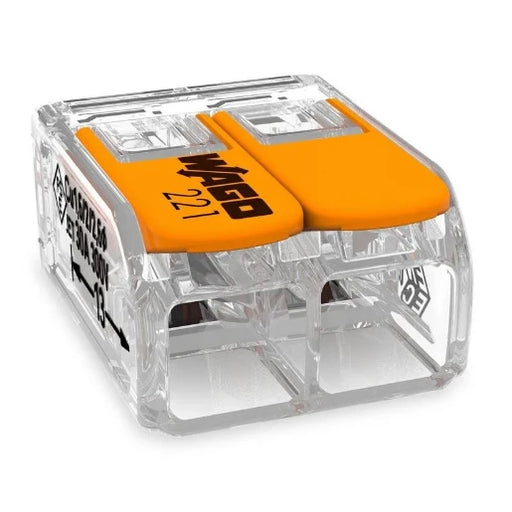 Connector Compact Lever 2Way 6mm² Orange Clear [Pack=50]