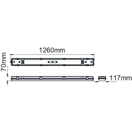 Luminaire x4T LED 4000K Anticorrosive 3Hr IP65 40W 4600lm 4Ft