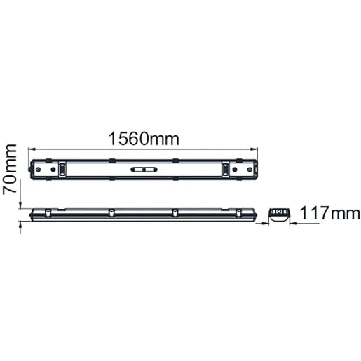 Luminaire x5T LED 4000K Anitcorrosive 3Hr IP65 60W 6900lm 5Ft