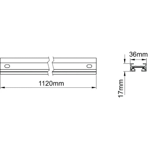 Track Pro Mains Single Circuit 1120mm White