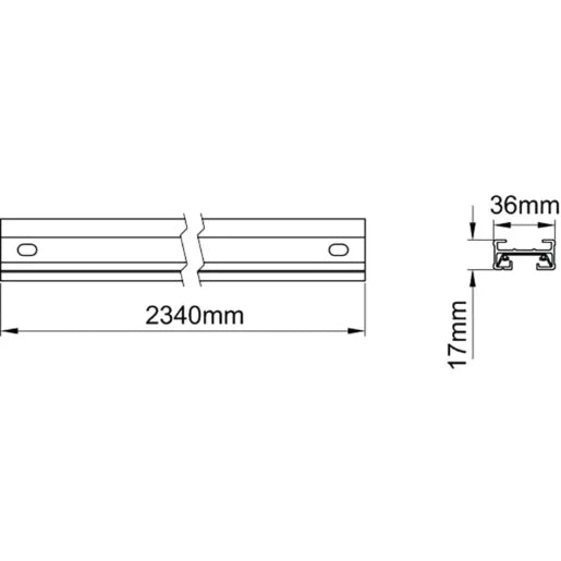 Track Pro Mains Single Circuit 2340mm Black