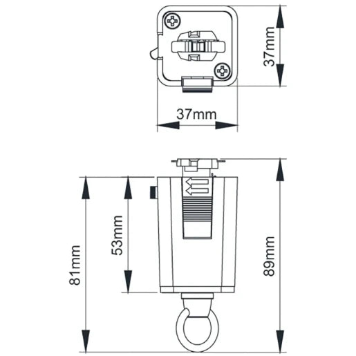 Escala Pro Adapter To Suspend Pendants (5 Amp Max) Black
