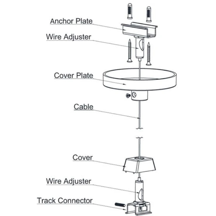 Wire Suspension Kit Pro Mains 2M Black