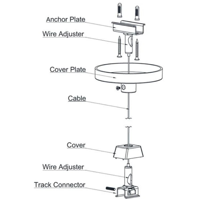 Wire Suspension Kit Pro Mains 2M Black