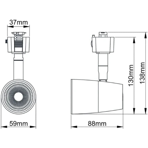 Escala Pro 10W Led 3000K Track Fitting Black