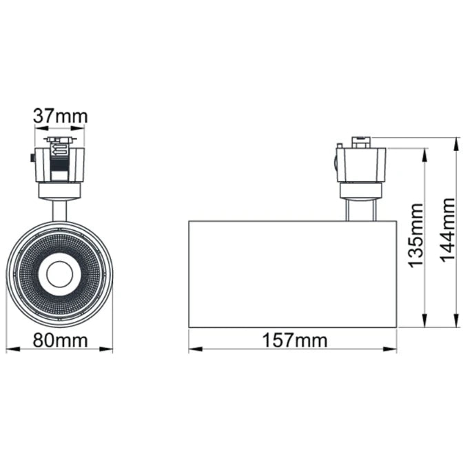 Escala Pro 20W Led 3000K Track Fitting Black